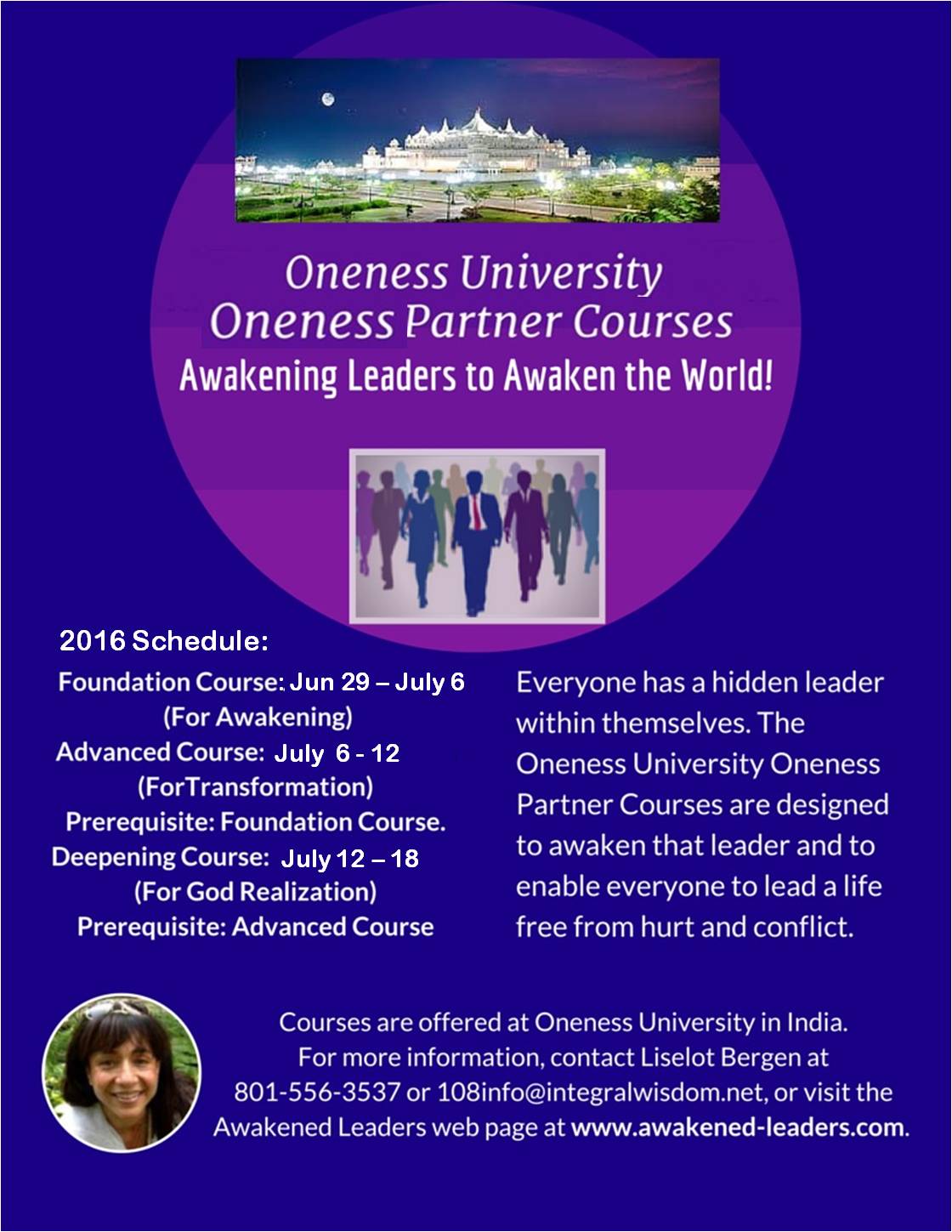 Jun-July 2016 Oneness Partner Course Flyer, v.1